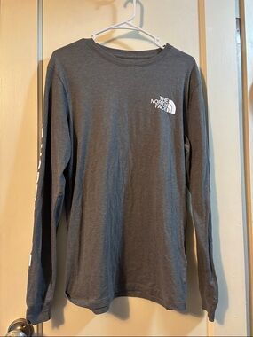 The North Face Charcoal Gray Long Sleeve Logo Tee